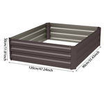 Galvanized Steel Square Raised Garden Bed Planter Box | Large | Brown
