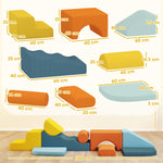 AIYAPLAY 9-piece Soft Play Set With Detachable Cover For Kids Motor Skills