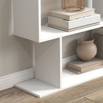 6-tier Wooden Modern S-shaped Shelf Storage Unit Home Office | One Size | White