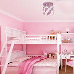 Corazon Pink Ceiling Lamp 3xe27 Delightful Hand Made Bedroom Centrepiece In Baby Pink With Hearts And Crystals
