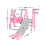 Children Toddler Swing And Slide Set With Basketball Hoop