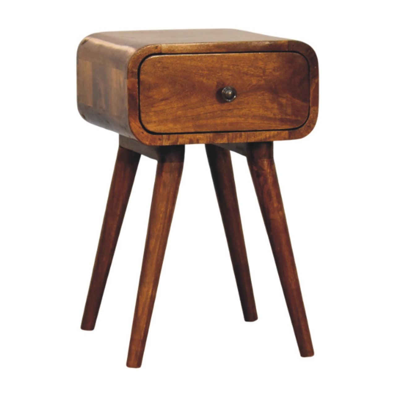 Solid Wood Avora Mini Chestnut Nightstand With 1 Drawer