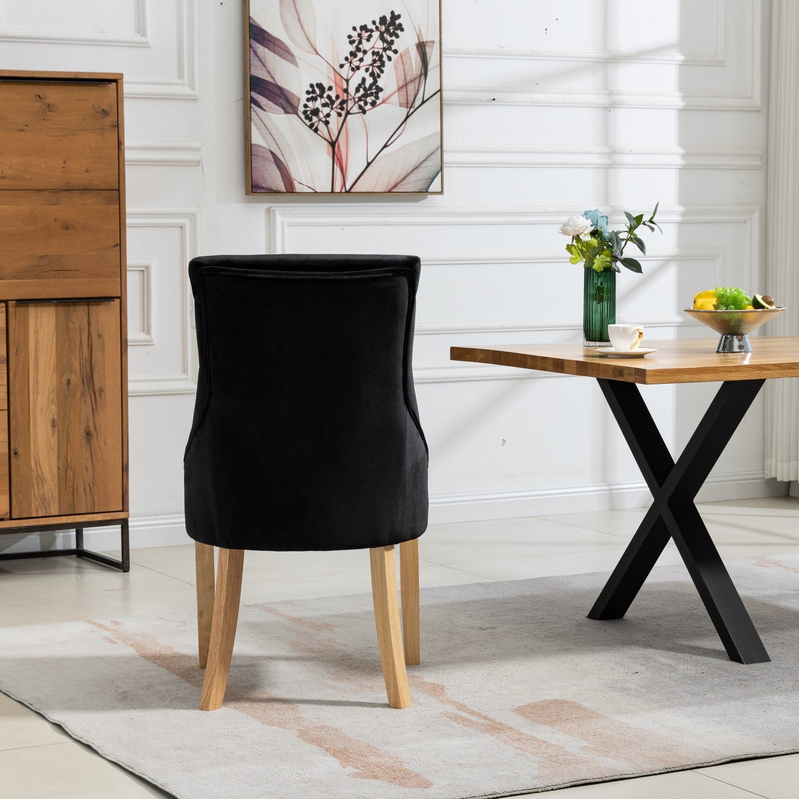 Set Of 2 Ravenna Velvet Dining Chairs | Black