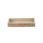 Wood Shallow Wooden Plinth Tray | Medium | Brown