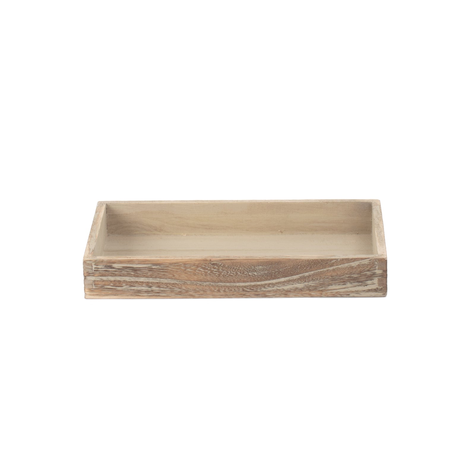 Wood Shallow Wooden Plinth Tray | Medium | Brown