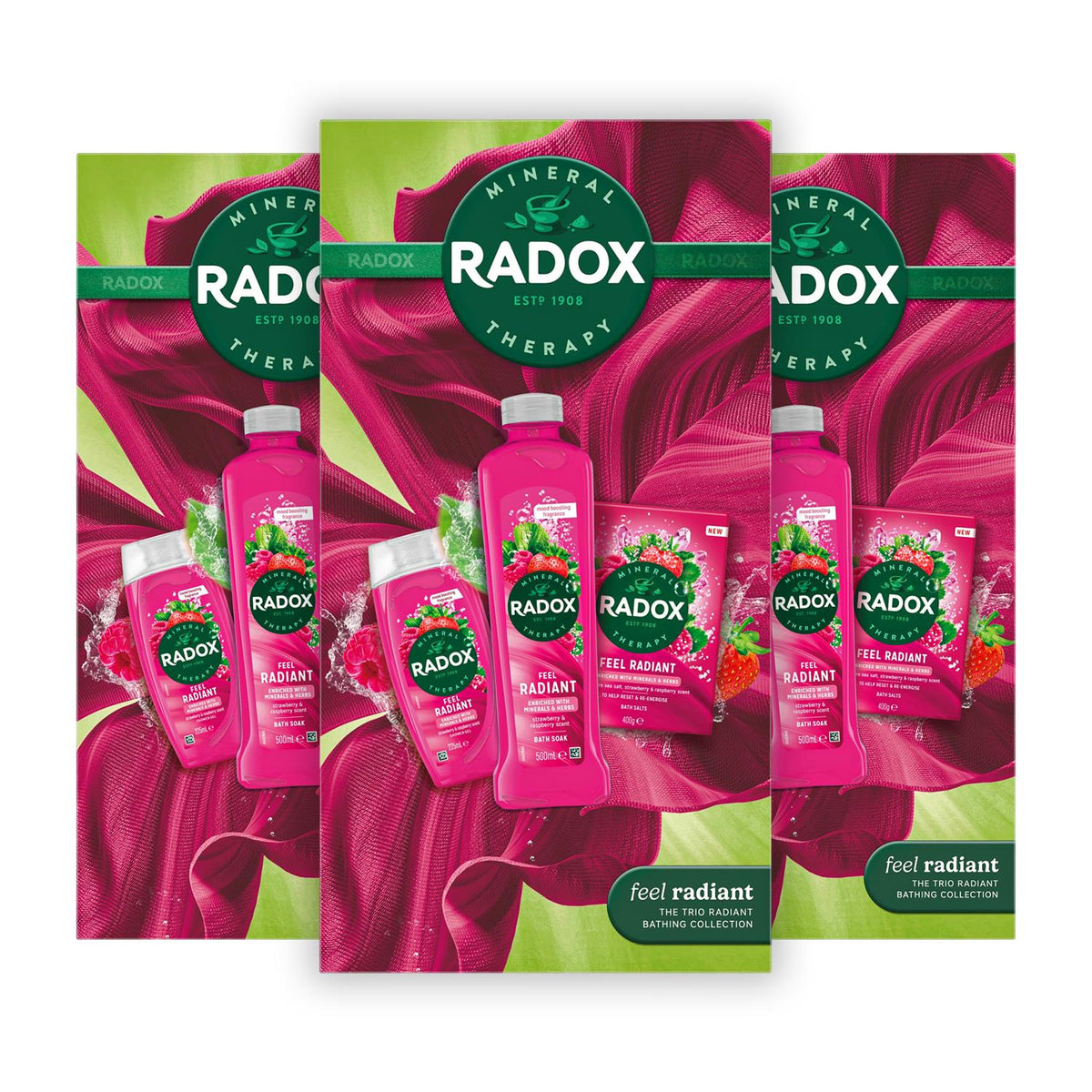 Feel Radiant Collection Gift Set With Shower Gel And Bath Soak | Set of 3