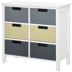 Simple Chest Of 6 Drawers Storage Cabinet For Dining Room