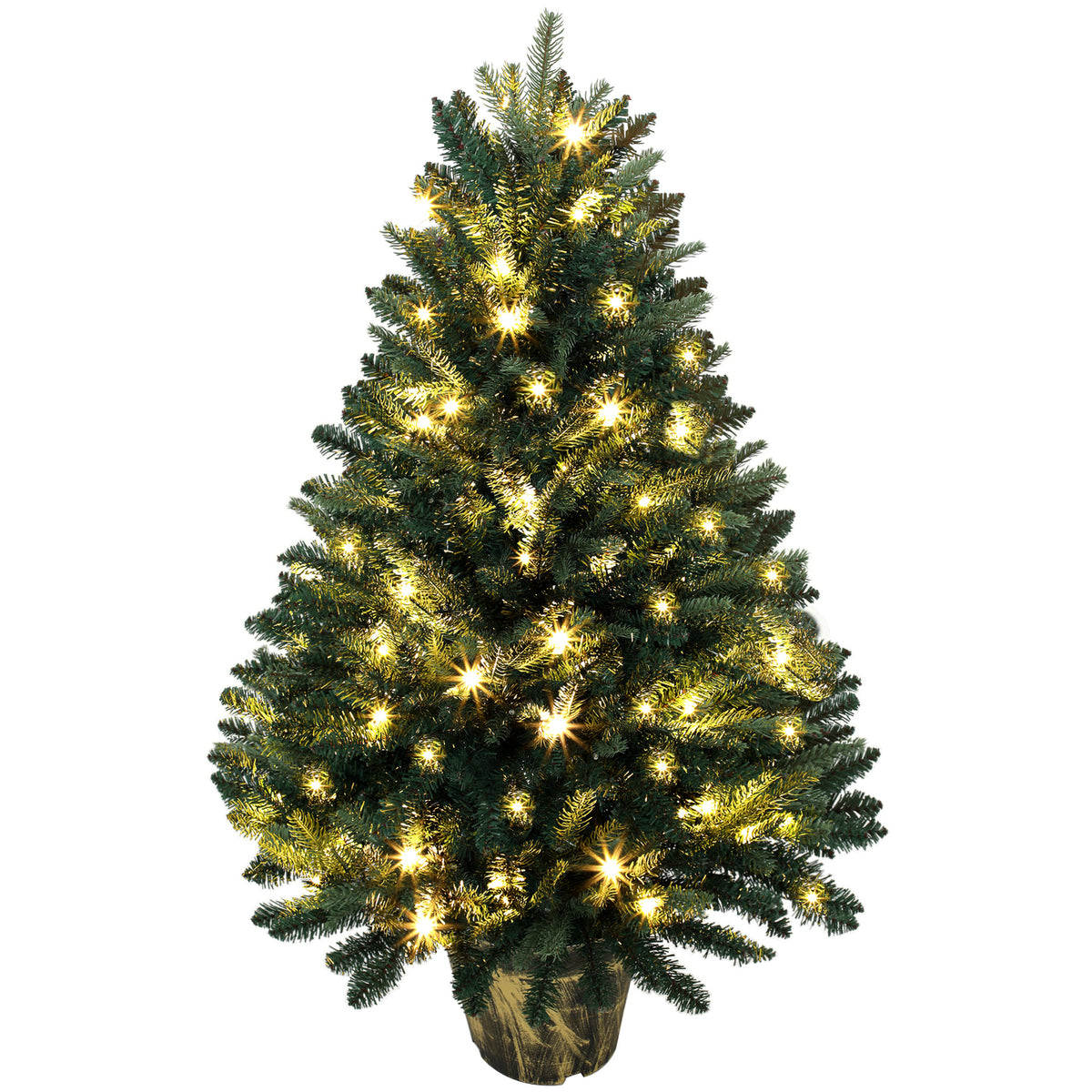 HOMCOM Realistic Xmas Tree With 80 Lights, Green