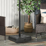 40kg Square Parasol Base W/ Wood Effect, Black