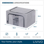 Livivo Set Of 3 Extra Large Fabric Storage Bags With Dual Zip Access