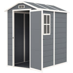 4 X 6ft Plastic Garden Shed W/ Floor, Window And Door