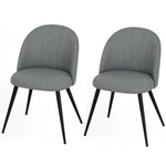 Set Of 2 Dining Chairs With Shell Backrest And Padded Seat | One Size