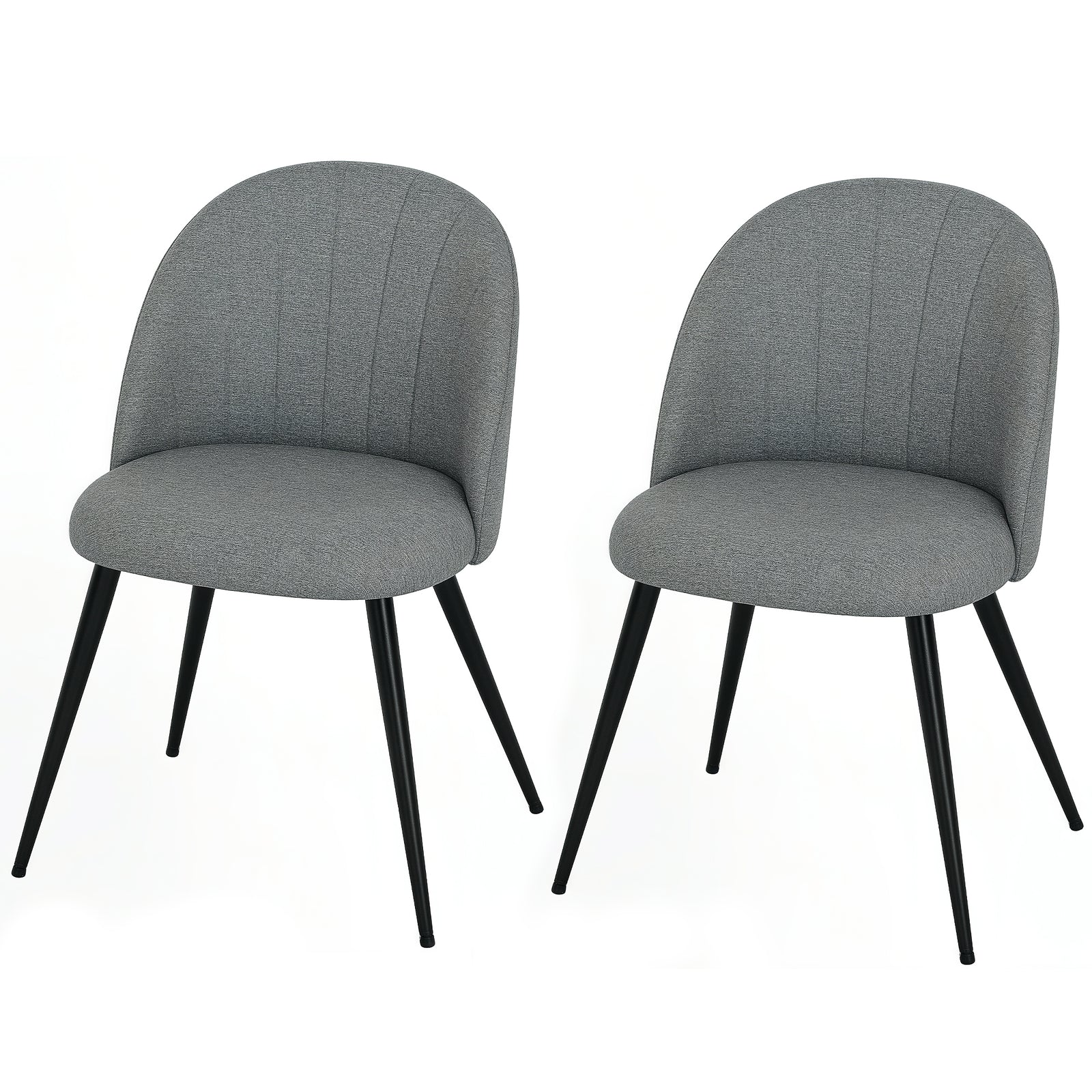 Set Of 2 Dining Chairs With Shell Backrest And Padded Seat | One Size