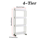 Slim Rolling Storage Cart Corner Storage Rack Shelf Plastic | Large | White