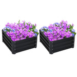 Set Of 2 Galvanized Raised Garden Bed | Gray