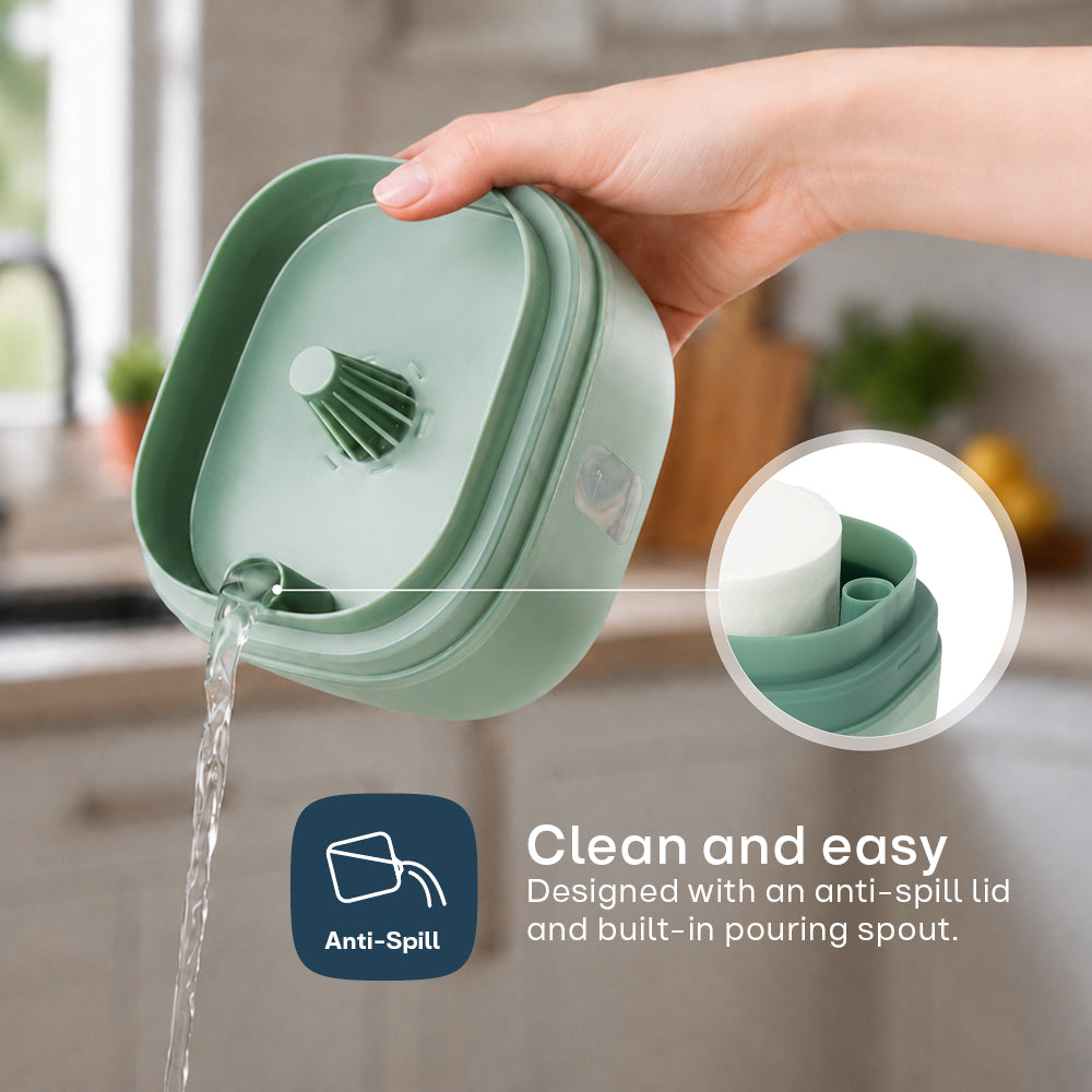 Reusable 1000ml Dehumidifier With 2 Calcium Chloride Refill Tabs | Sage Green