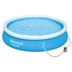 Inflatable Family Paddling Swimming Round Pool 12ft X 30" With Filter Pump, 5377l