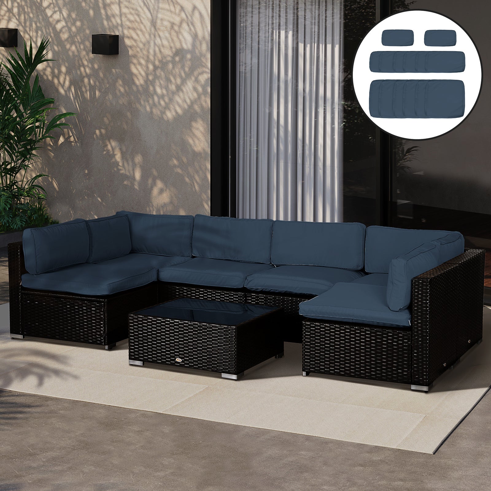 Outdoor Sofa Cushion Covers | Blue