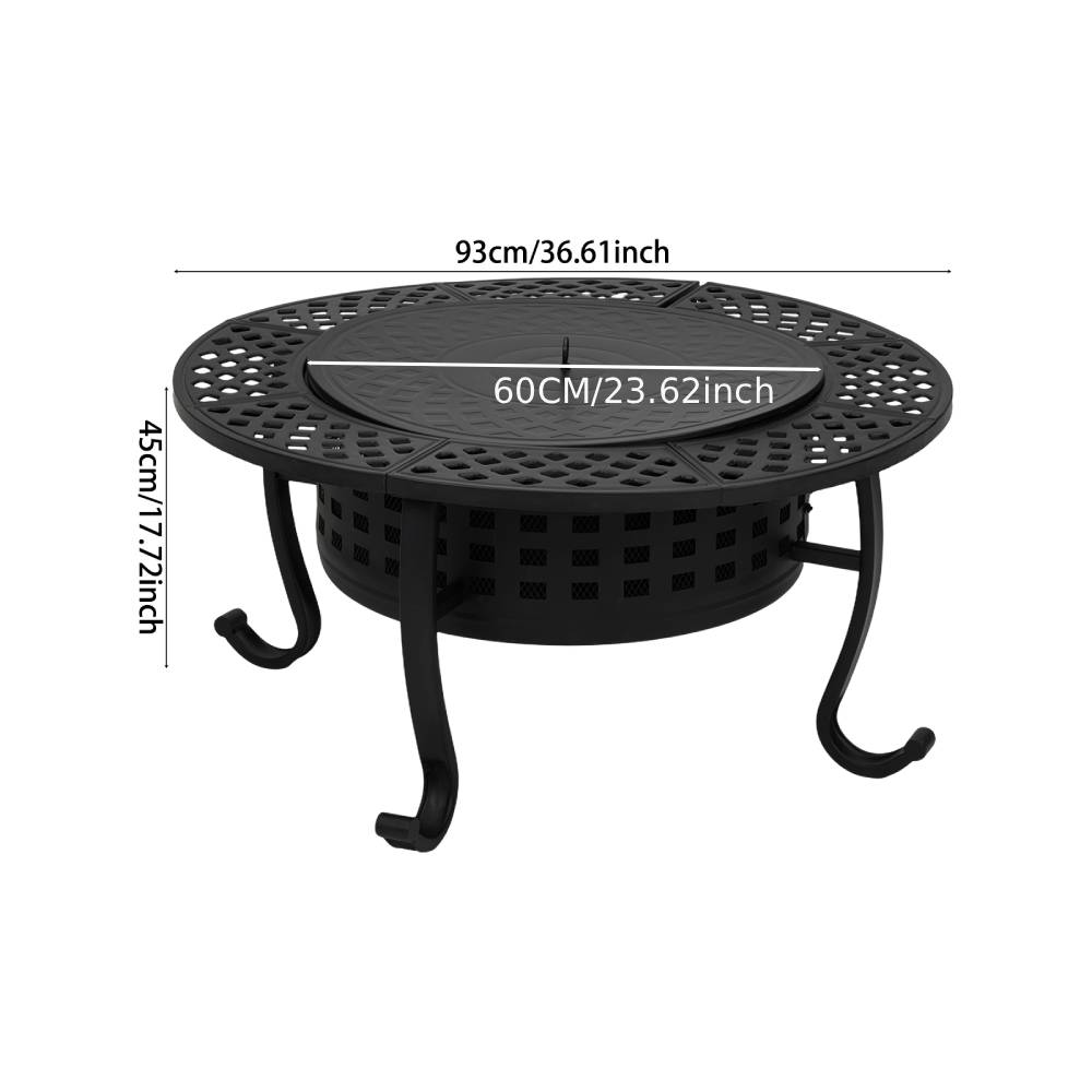 Heavy Duty Outdoor Wood Burning Fire Pit With Grill Grates