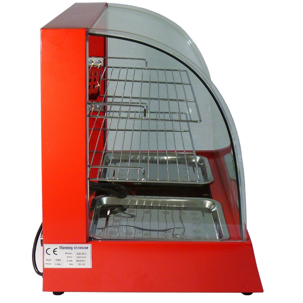 Wide Glass Food Warmer | 60cm | Red