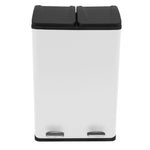 60l Dual Pedal Bin | White