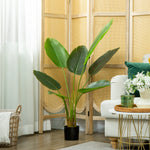 Artificial Bird Of Paradise Plant With Flocking In Pot | 109cm | Green