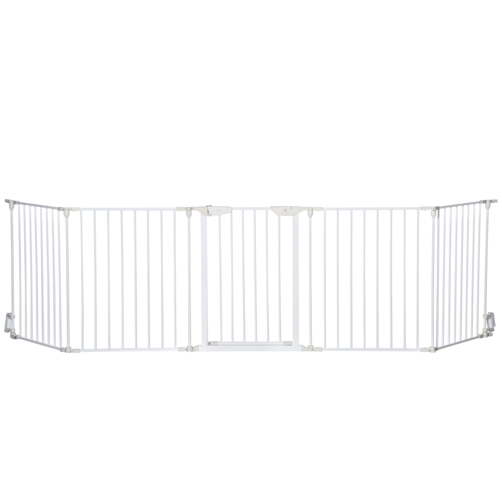Pet Safety Gate 5 Panels Playpen Metal Fence W/ Walk Through Door | White