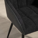 Accent Chair W/ Foot Pads And Chenille Fabric Arm Chair | Black