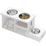 Raised Dog Bowls With Slow Feeder Mat & Semi-auto Dispenser Function