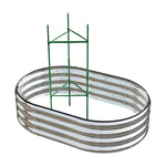 Galvanized Metal Raised Garden Bed – Elevated Planter Box With Safety Edging, Silver, 120cm/160cm W X 80cm D X 30cm H | Small | Silver