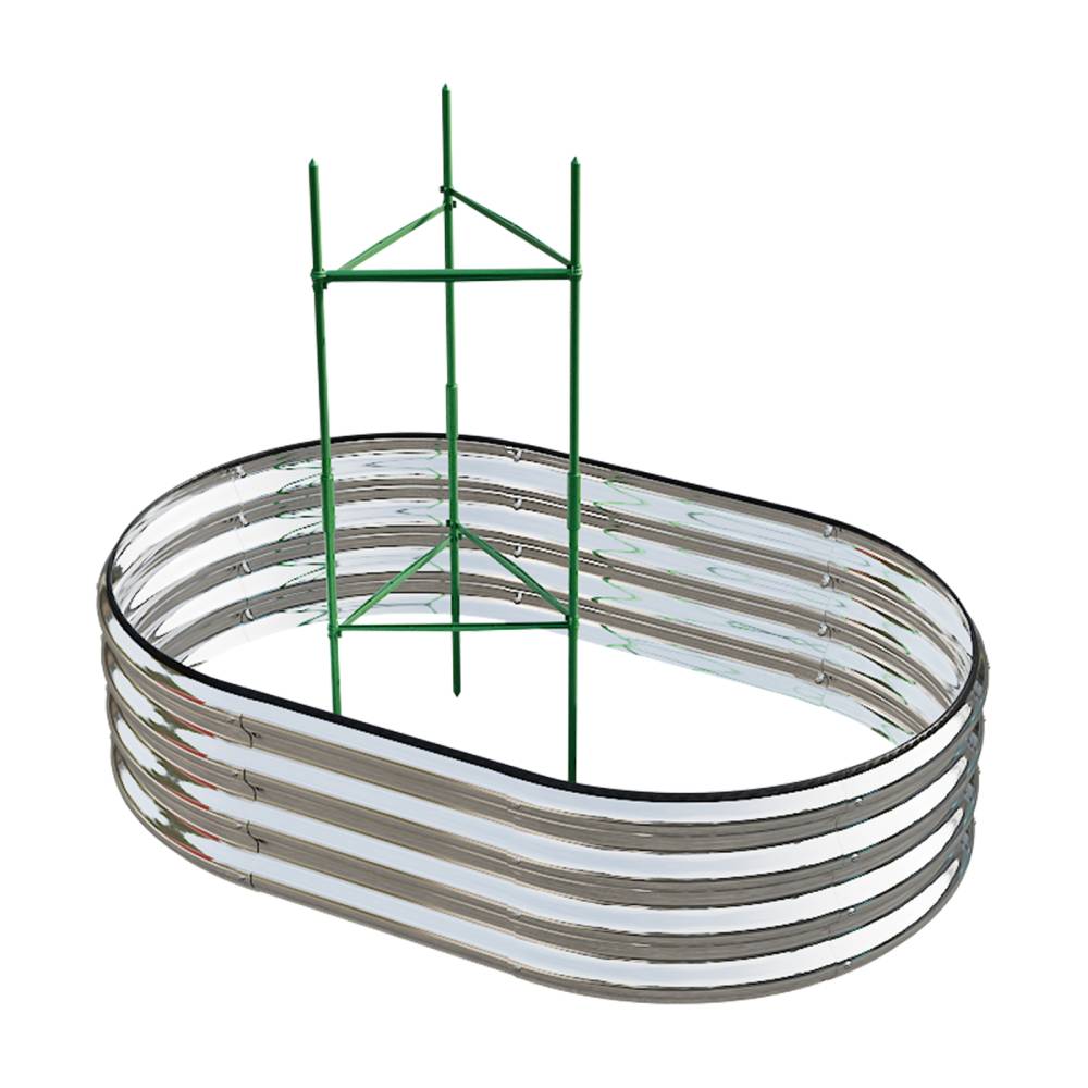 Galvanized Metal Raised Garden Bed – Elevated Planter Box With Safety Edging, Silver, 120cm/160cm W X 80cm D X 30cm H | Small | Silver
