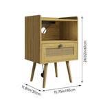 Wooden Nightstand With Charging Station, Bedside Table With Drawer And Open Shelf