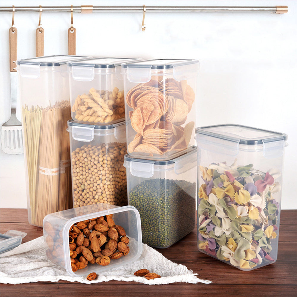 Kitchen Storage Containers For Dry Food | Set of 7 | Transparent