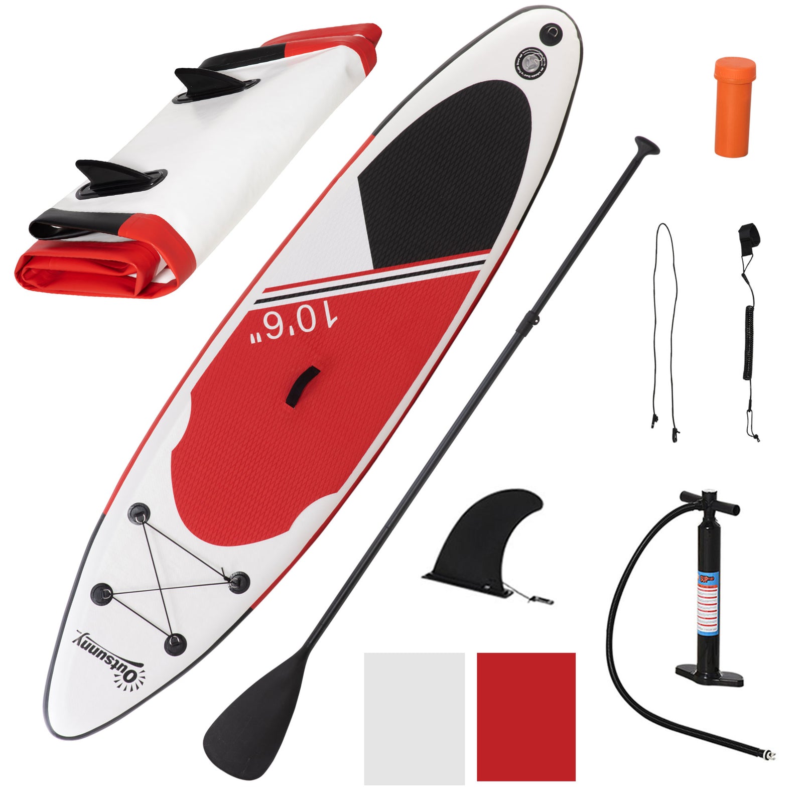 Paddle Board, 10' X 30", Non-slip, White, 3 Fins | White