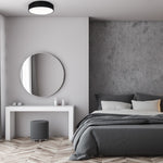 Ohio Led Flush Ceiling Lamp In Stylish Matt Black 24w(122w) With A Diameter Of 45cm