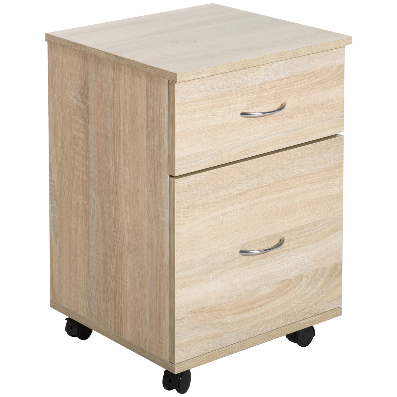 Pedestal Office Mobile Filing Cabinet 2 Drawer | One Size | Brown