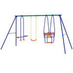 3 In 1 Metal Kids Swing Set With Swing, Glider, Rocking Chair