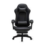 Rgonomic Gaming Chair With Adjustable Height & Backrest Office Computer Chair With Footrest And Pillow | Black