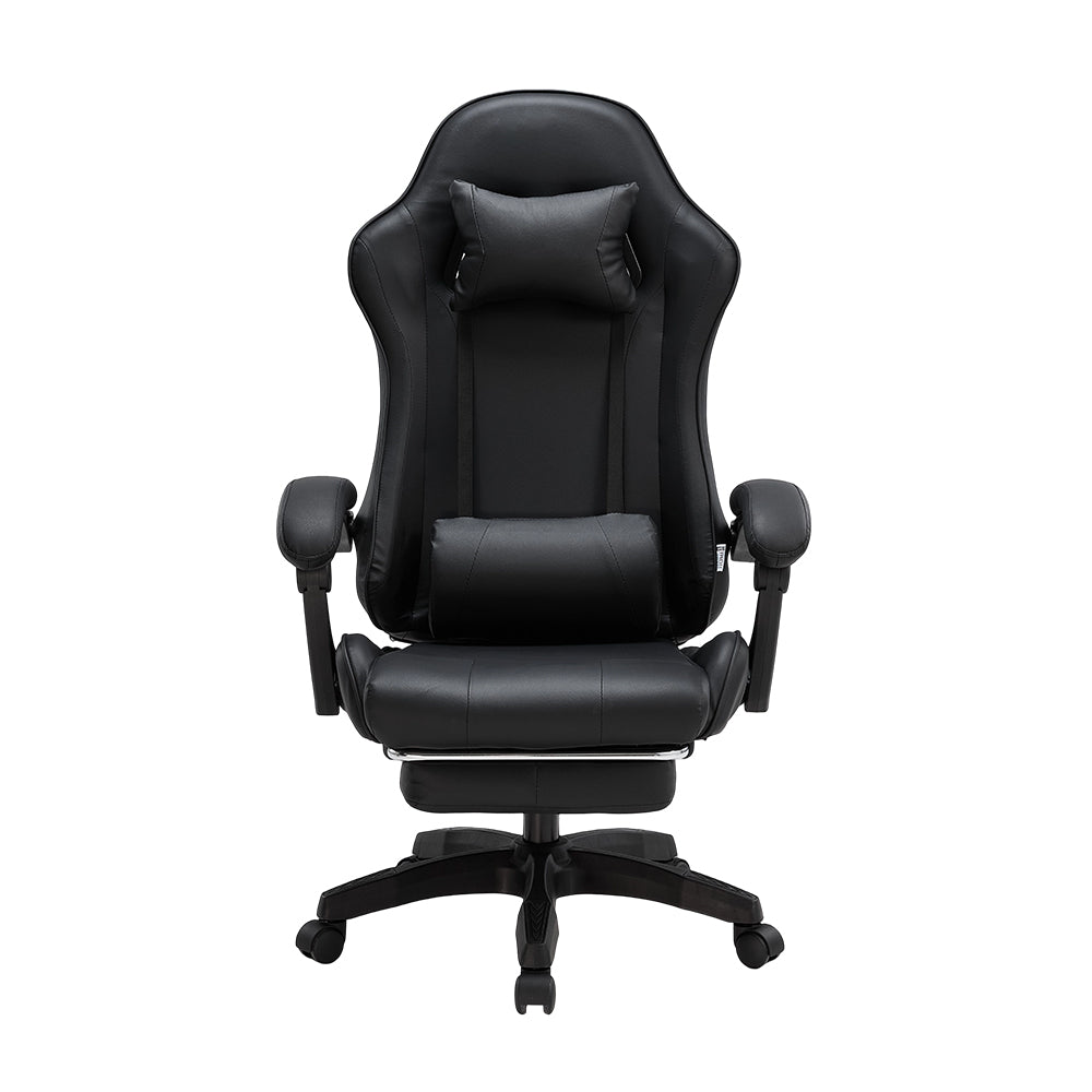 Rgonomic Gaming Chair With Adjustable Height & Backrest Office Computer Chair With Footrest And Pillow | Black