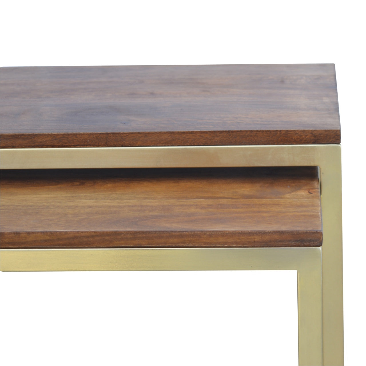 Solid Wood Chunky Gold Table Set Of 3