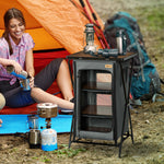 Camping Cupboard Aluminium Foldable Kitchen Station W/ Bag