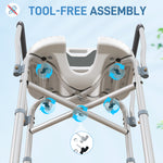 Padded Bath Chair With Slotted Seat And Adjustable Height | One Size | Grey
