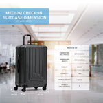 Medium 26" Hard Shell Check In Suitcase 8 Spinner Wheels Hold Luggage | Medium | Black
