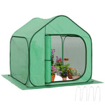 Mini Pop Up Greenhouse W/ Reinforced Pe Cover, Zipper Door | Green