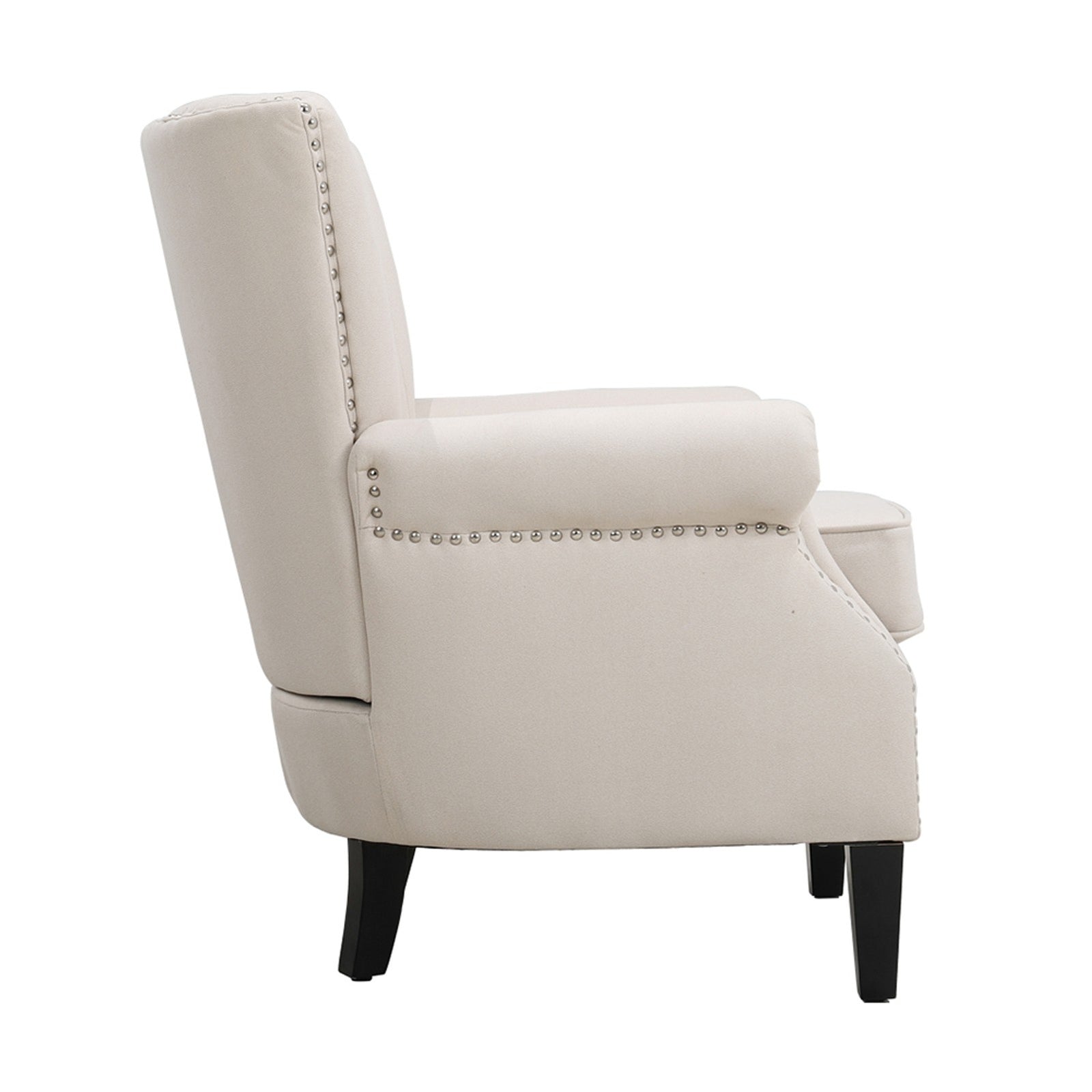Breeins Vertical Channel Tufted Armchair With Nailhead Trim