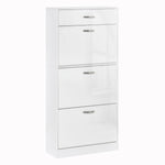 High Gloss Shoe Cabinet 4 Drawers Shoe Storage For 18 Pairs