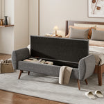 Extra Large Linen Storage Bench – Upholstered Ottoman Seat With Hidden Compartment, 151cm Wide Hallway Or Bedroom Bench | Grey