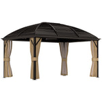3x4m Hardtop Gazebo With Metal Roof And Aluminium Frame | Brown