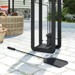 Outsunny 5 Pcs Fireplace Companion Set, Metal Fireplace Accessories