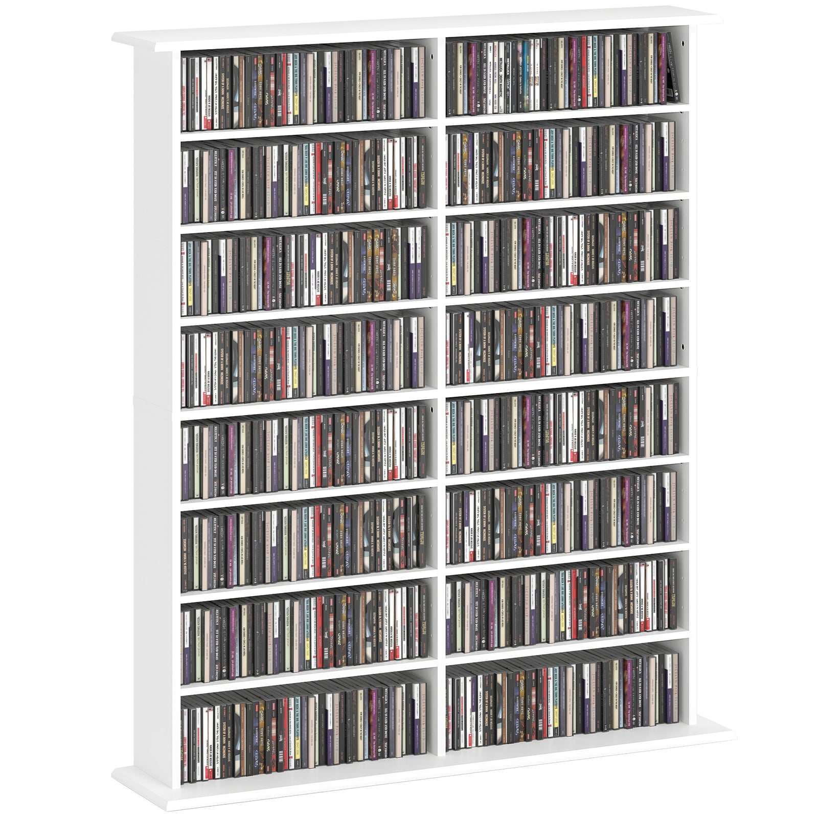 Cd Storage Unit Dvd Tower Blu-ray Storage Shelf For Office | Large | White